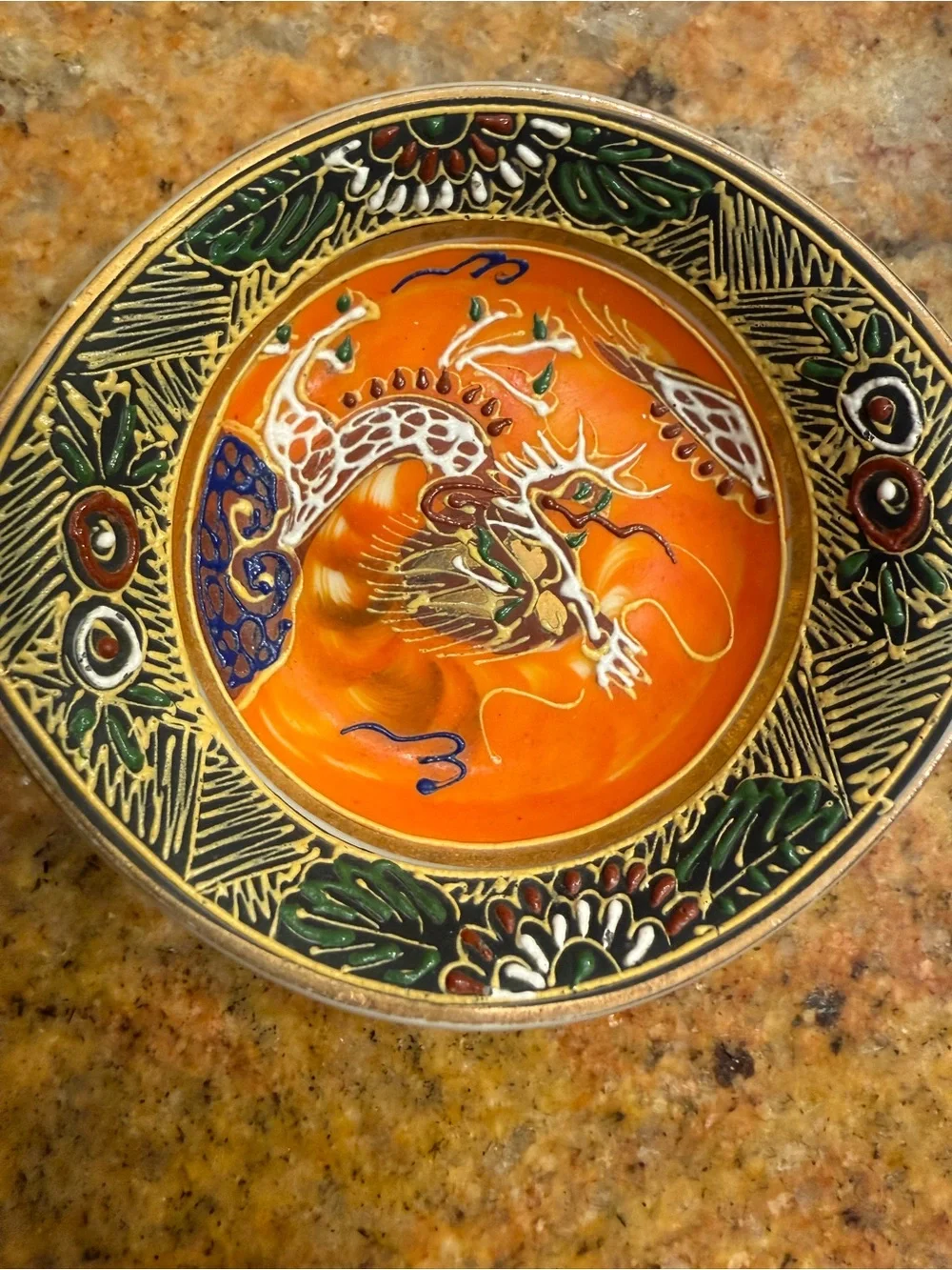 Vintage mid-20th-century Japanese hand-painted porcelain nesting dishes